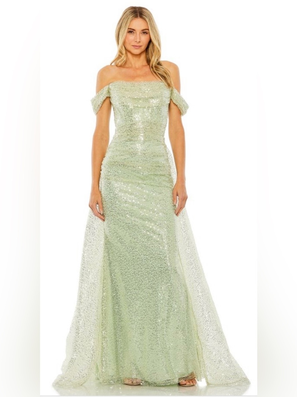 Mac Duggal 20515 NWT Women's Off the Shoulder Sequin Gown